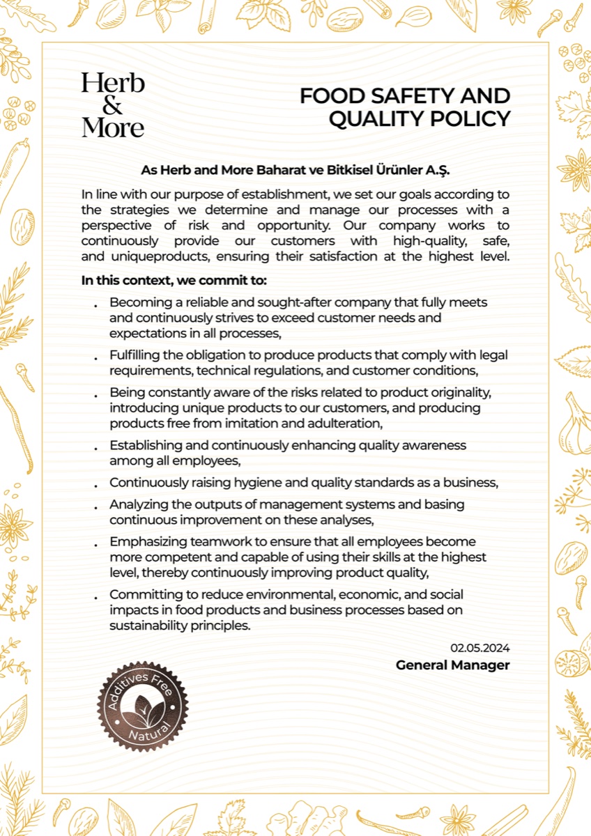 Food Safety and Quality Policy